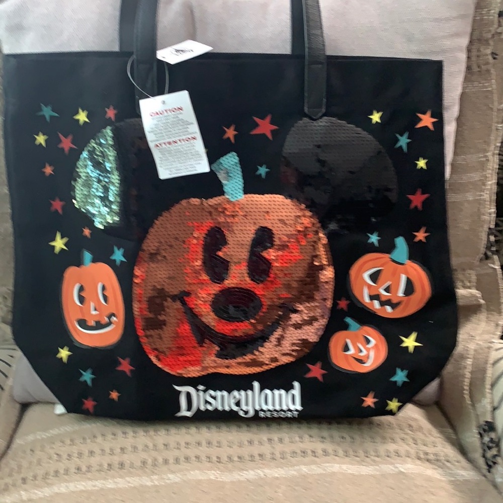Disney Tote Bag Halloween Mickey Mouse Pumpkin - Picture 1 of 3